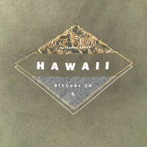 Authentic Goods Ripcurl Co. Hawaii T-Shirt Large Soft 100% Cotton Olive Green
